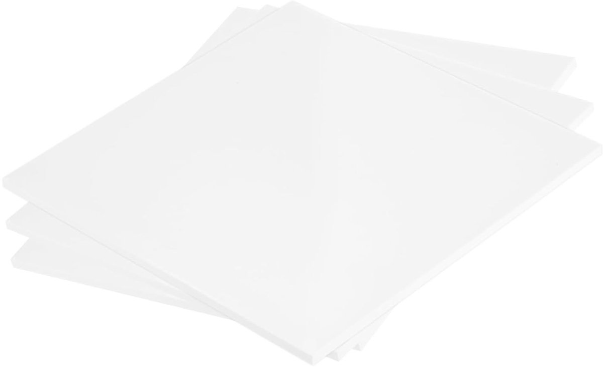 ABS kunststof plaat, 20 x 20 x 0,5 cm, ABS-styreenplaten voor de bouw van modellen, doe-het-zelf handwerk, paneel, wit, 3 stuks