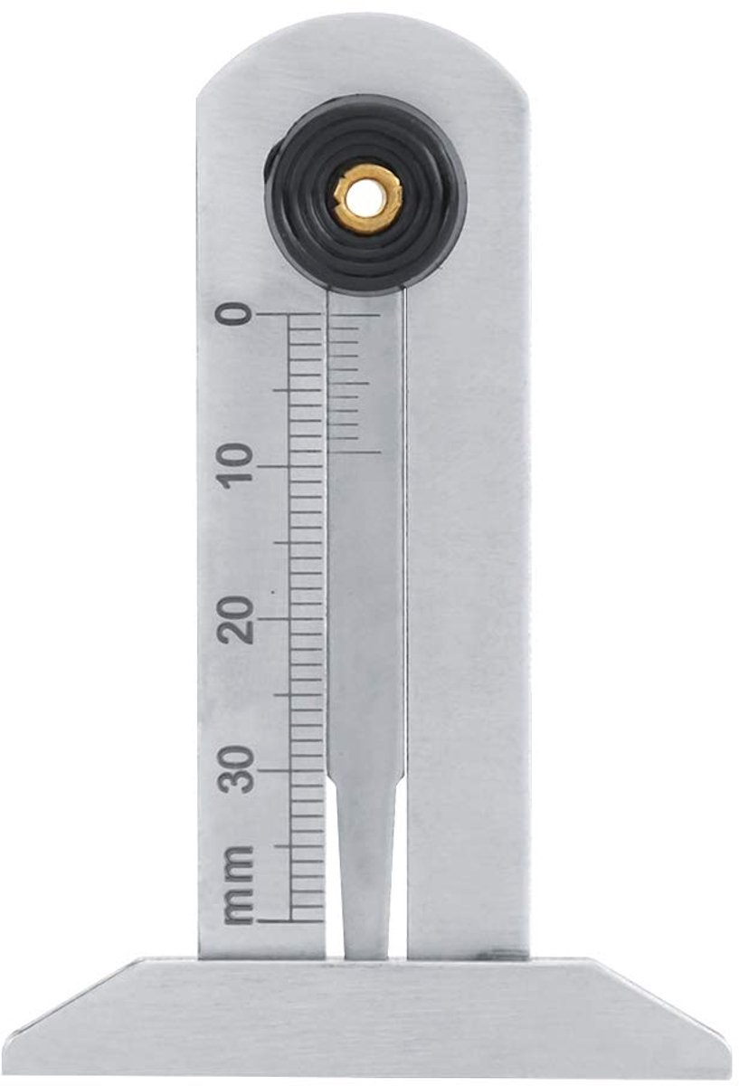 0-30 Mm Roestvrijstalen Zakformaat Bandenprofieldieptemeter met Meetstaaf, voor Antislippatronen op Verschillende Bandenprofielen
