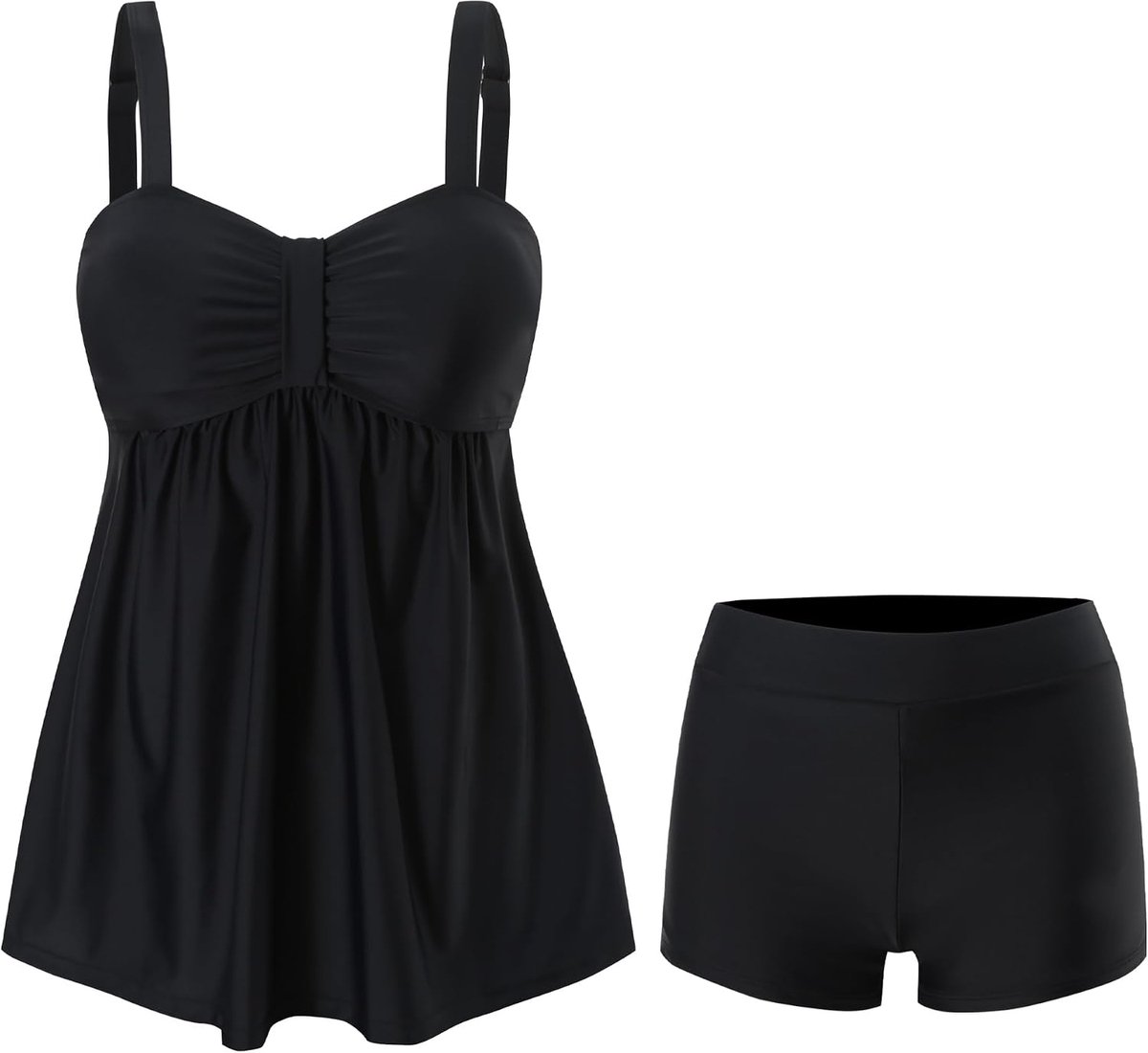 Tankini Badpak voor dames, twee piece push-up badmode strijkloos buikweg