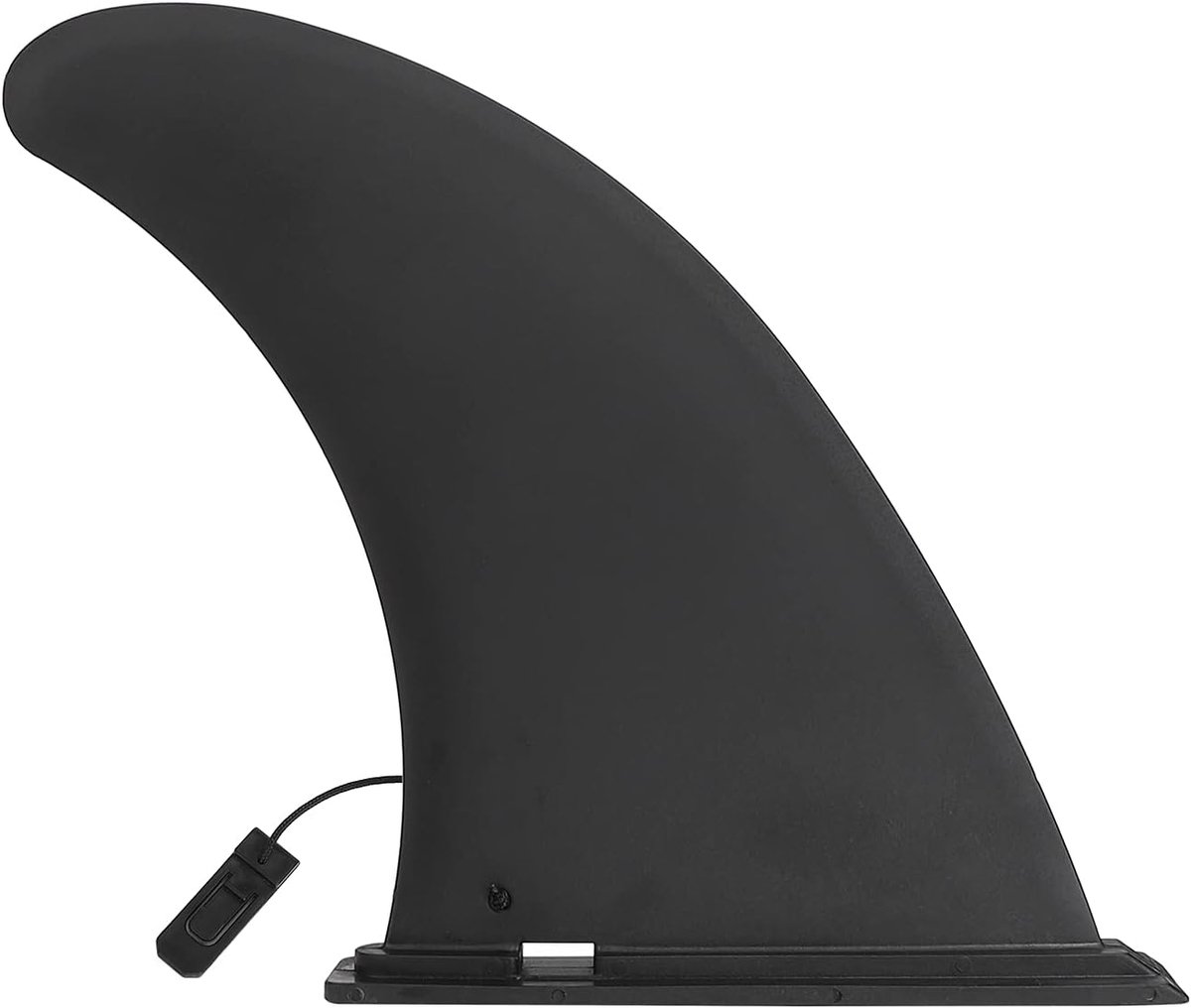 surfplankvin van kunststof, surf centerfin longboard, enkel zwart, opblaasbaar voor kajak, boten, kano's, paddleboard, longboard, herbruikbaar