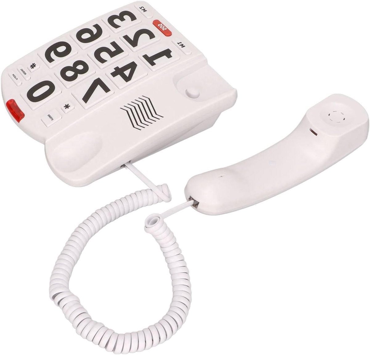 Vaste Telefoon - Draadtelefoon Huis - Gemakkelijk Bellen - Grote Knoppen Volume - 20 x 18 x 9 cm - Wit