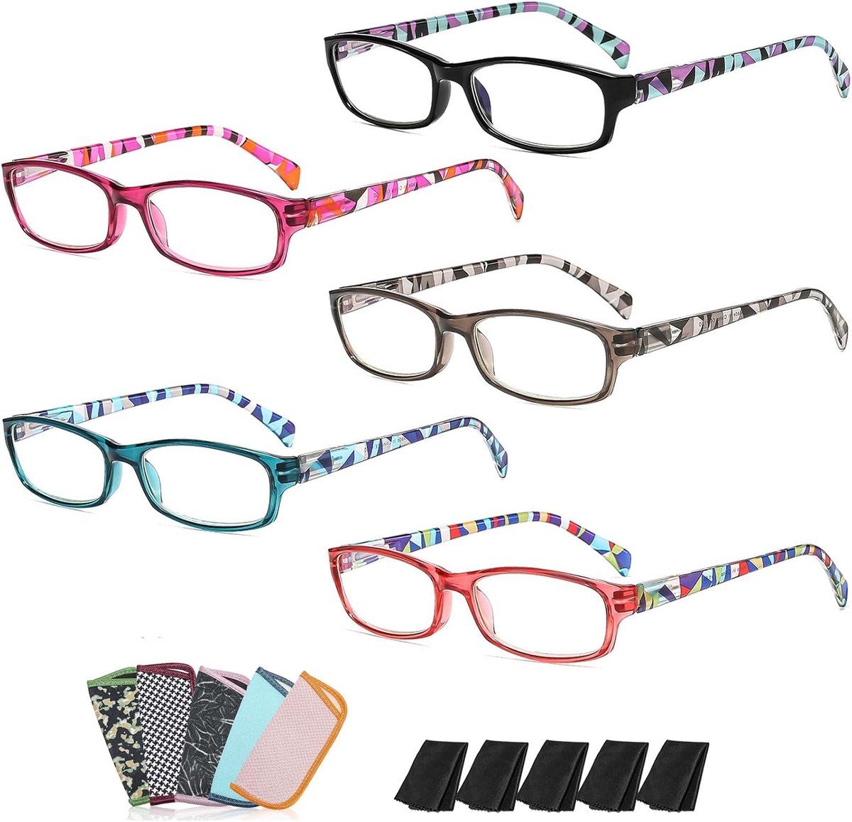 Fur Damen Modern Blaulichtfilter Lesehilfe Federscharnier Augenoptik Brille mit 0,5-4,0 Dioptrien