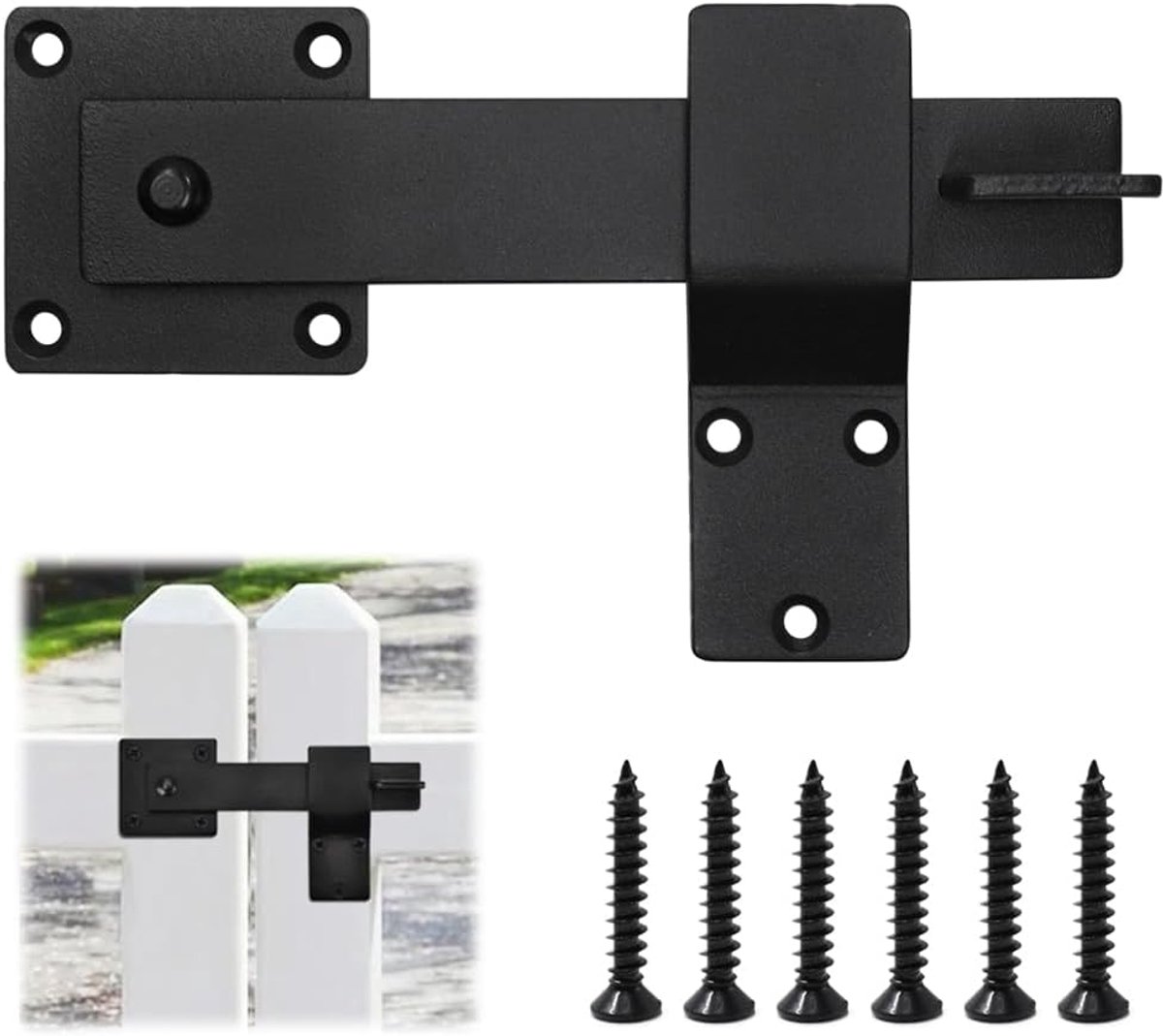 Koolstofstaal slot met vaste schroef flip slide latch met vergrendelingsgat afsluitbaar veiligheidsdeurgrendel grendelslot