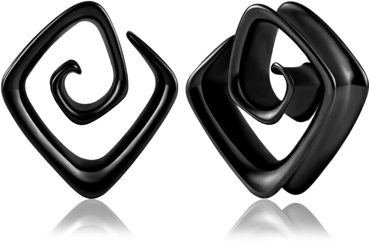 Saddles Flesh Plugs, spiraalvormige oortunnel, roestvrij staal, voor mannen en vrouwen, 8 tot 16 mm