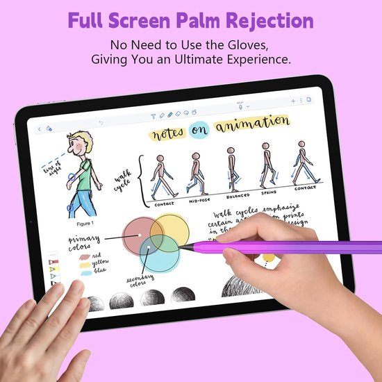 Pen voor iPad 2018-2026, snellaadfunctie, handpalmafwijzing en kantelgevoeligheid Pencil voor Apple iPad Air 7/6/5/4/3, i-Pad 11-6, i-Pad Pro M4/M3/M2/12,9", Mini 5/6 — afbeelding 4