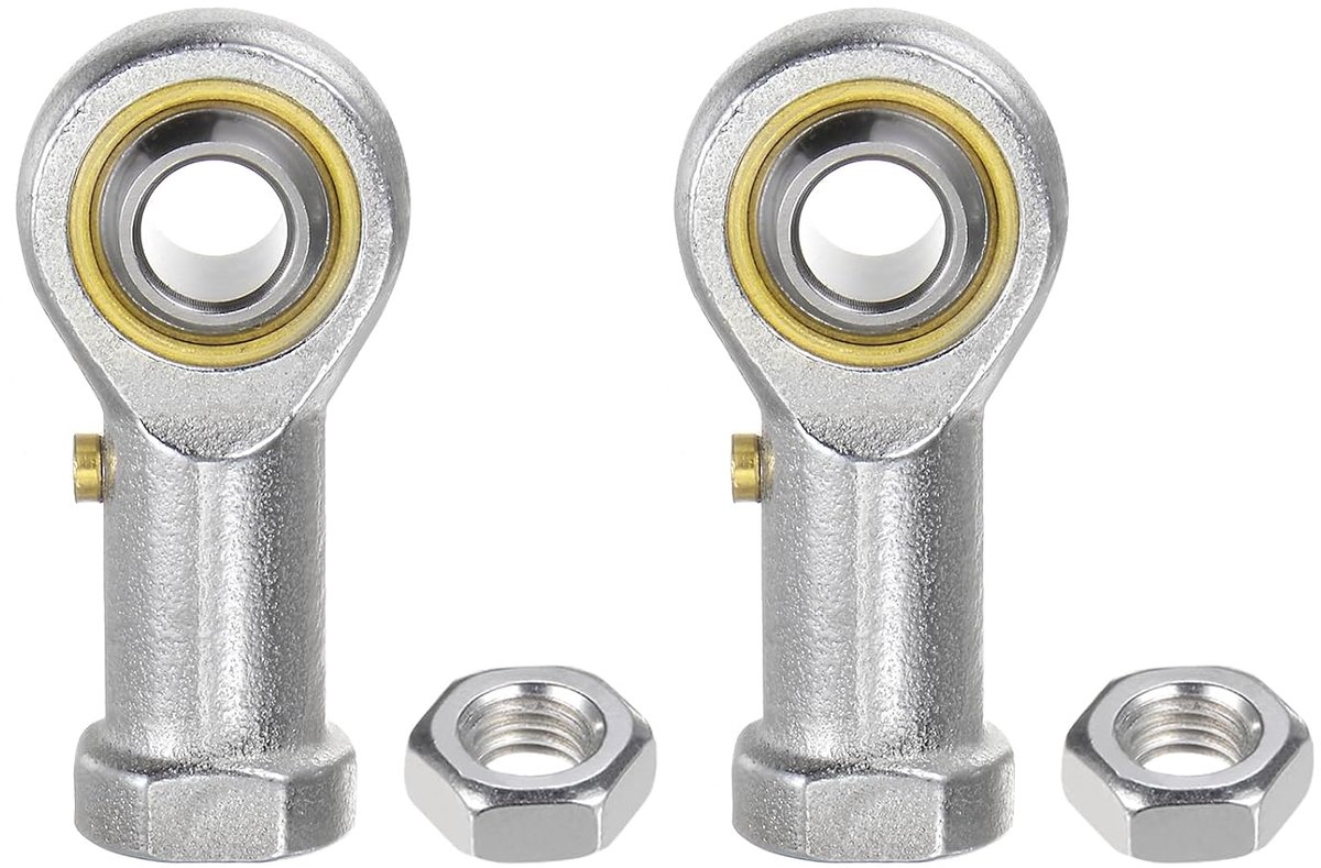 2 stuks scharnieruiteinden Phs8 M8 - [rechtse schroefdraad M8 x 1,25] scharnierlagers voor verbindingsstukken, verzinkt staal