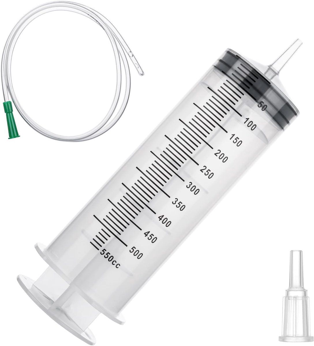 500 ml spuit met slang, enkele verpakking voor laboratoriummetingen, grote spuit herbruikbaar, spuiten voor industrieel gebruik, plantenirrigatie, huisdiervoeding
