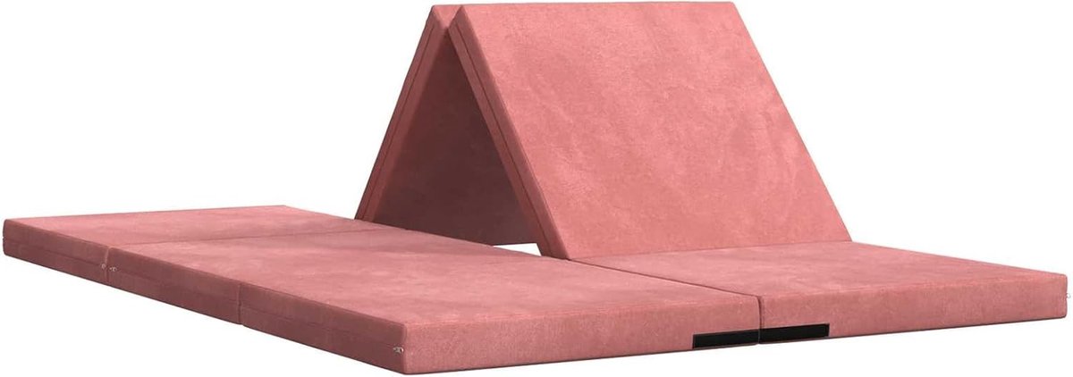 Klapbank bed 140 x 67 x 45 cm roze, converteerbare loungebank als logeerbed Boneless sofa vloerbank voor woonkamer slaapkamer 900278