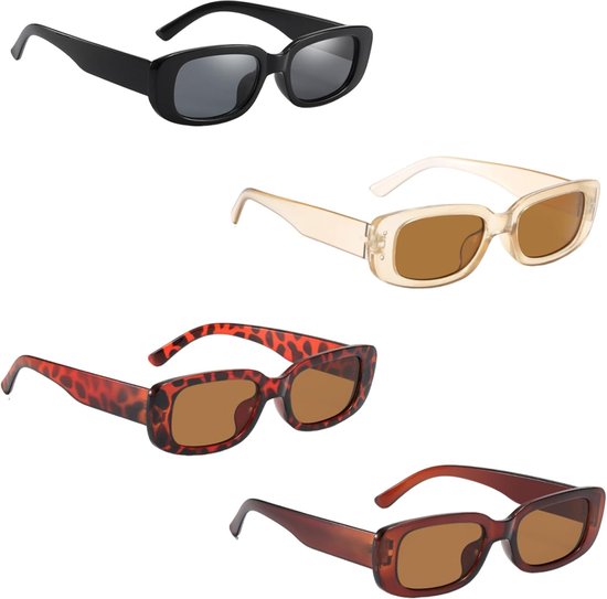Zonnebrillen vintage zonnebrillen jaren 90 retro zonnebrillen set 4 kleuren voor dames meisjes — afbeelding 5