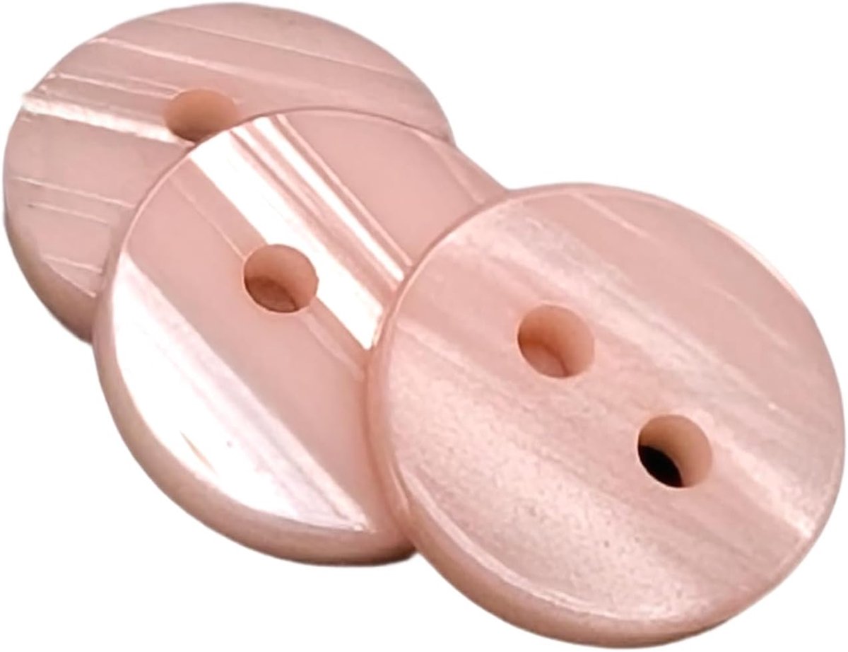 Knopen van imitatieparelmoer, omkeerbaar, 6 maten en 10 kleuren om uit te kiezen, 2 gaten voor baby's en overhemden, gemaakt en verzonden vanuit Spanje, roze, maat 12 mm
