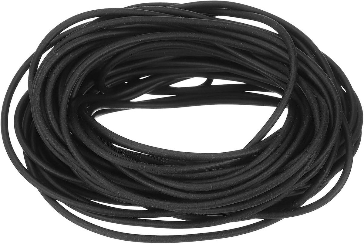 Rubberen afdichting voor deuren en ramen, diameter 1,8 mm, lengte 8,5 m, ronde schuimafdichting, solide raamafdichting voor lagers, matten, schuimbuizen - zwart