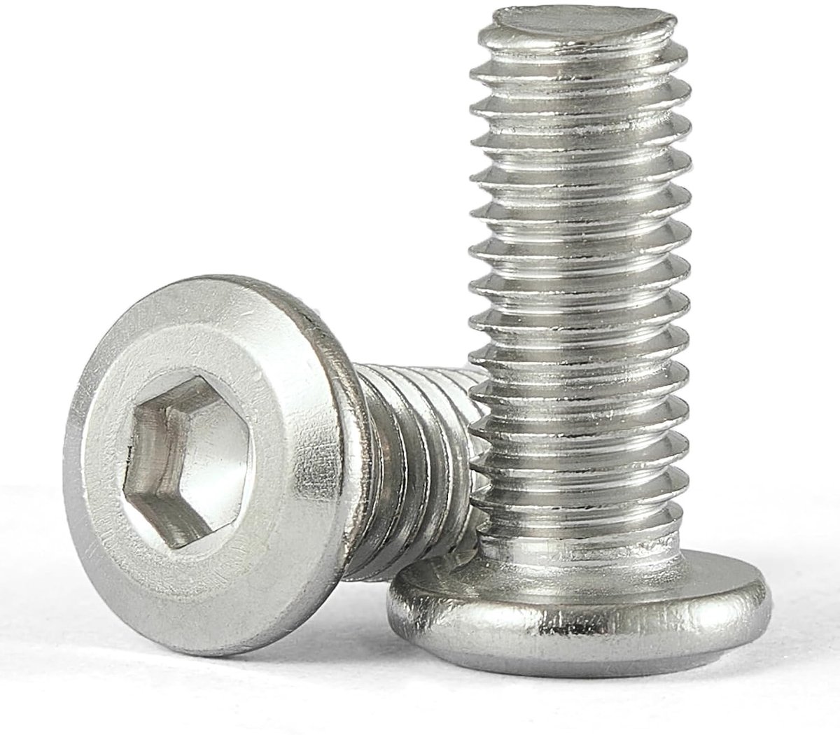 25 sets M8 x 16 mm binnenzeskant schroeven, roestvrij staal 304 (A2/V2A/VA), platte kopschroeven voor meubels, roestvrijstalen schroeven