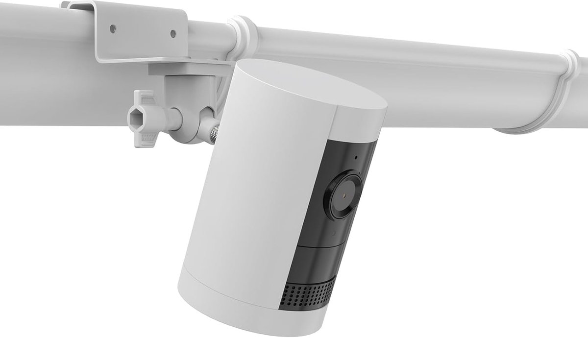 Dakgoothouder voor buitencamera accu (Stick Up Cam/Stick Up Cam Pro), binnencamera (indoor cam), spotlight camera Pro/Plus bewakingscamera & zonnepaneel, wit, 1 stuk