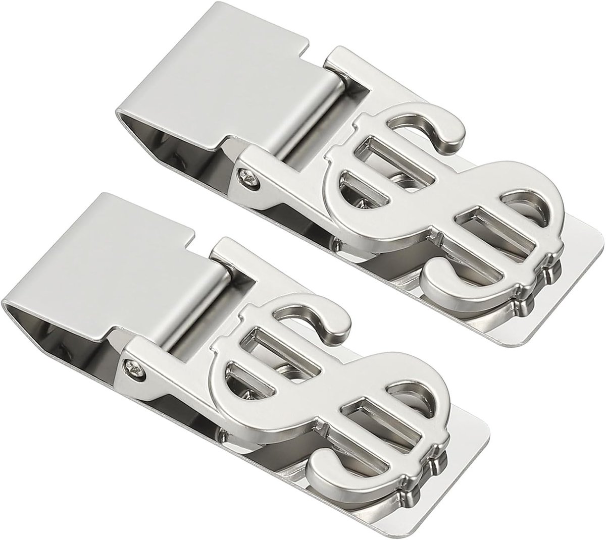2 stuks roestvrijstalen geldclip, metalen slanke portemonnee clip voor mannen zilveren geldhouder minimalistische voorzak portemonnee voor creditcard visitekaartje