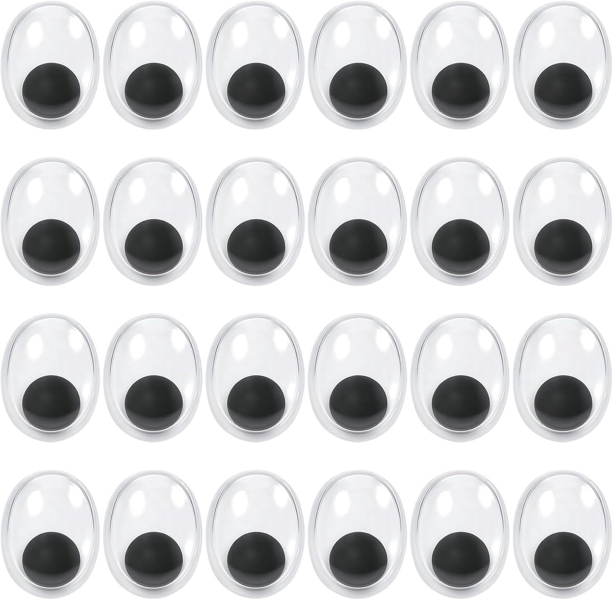 Ogen zelfklevend groot ovaal 20 mm zwart wit kunststof ogen voor scrapbooking handwerk accessoires