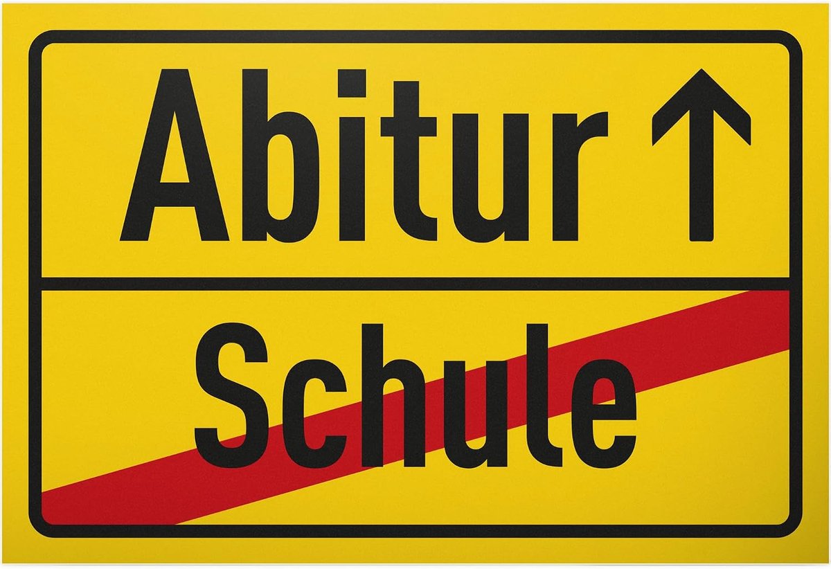 Abitur School - 30 x 20 cm bord - Abi fotobox partydecoratie rekwisieten feest accessoires afstuderen cadeau - cadeau voor middelbare middelbare school, decoratie, idee, kaart, verrassing,