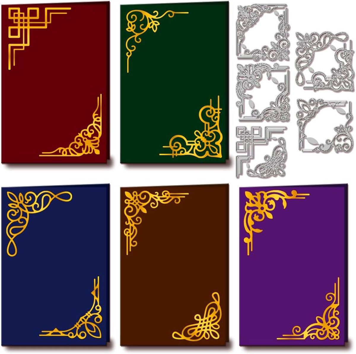 Vensterframe hoek snijsjablonen voor het maken van kaarten bloemen kant hoek uitsparingen koolstofstaal embossing stencils voor scrapbooking