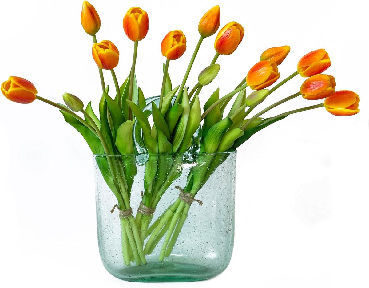 Nep-tulpen boeket 15 stuks - Real touch latex - Oranje - Perfect voor decoratie - ShopVlot