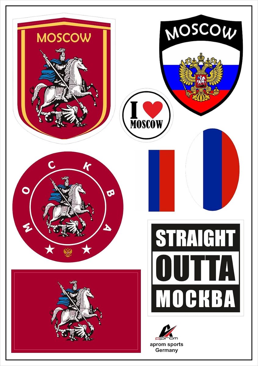 Stickers Rusland Moskou 8 Stuks - Vinyl Waterdicht - Diverse Maten - Voor Auto en Motor - ShopVlot