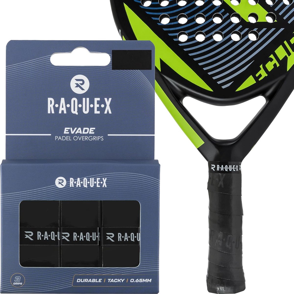 Padel racket overgrip set van 3 - 0.65 mm dik - absorbent en non-slip - ideaal voor langdurig spelen - ShopVlot