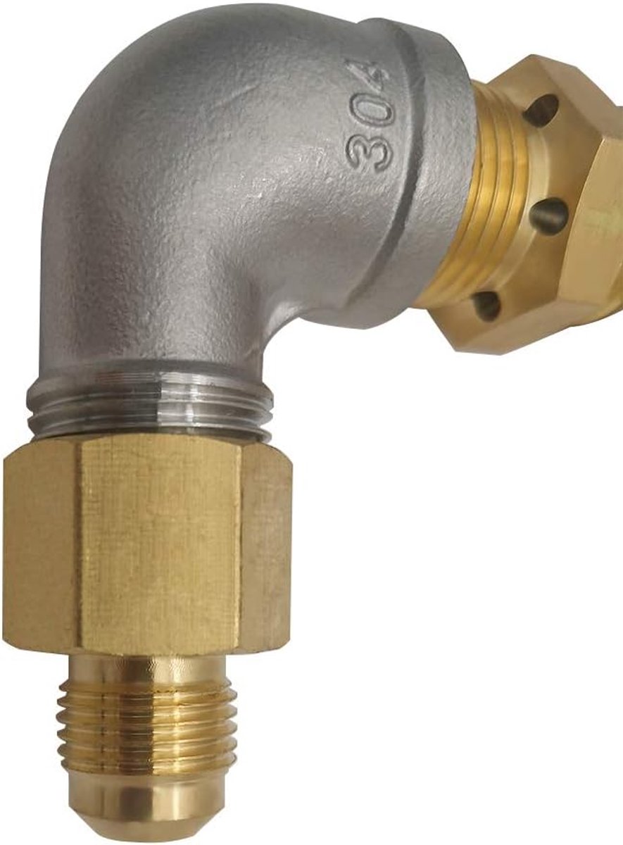 Air Mixer Nozzle Sprayer Valve 1/2" - RVS en Messing - Hoge capaciteit 150.000 BTU - Ideaal voor propane vuurkorf - ShopVlot