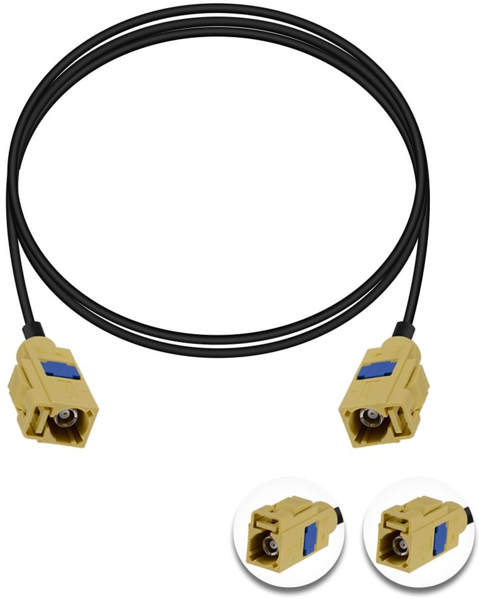 Fakra K Curry Female Kabel 1m - RG174 - 50 Ω Impedantie - Geschikt voor auto en boot - ShopVlot