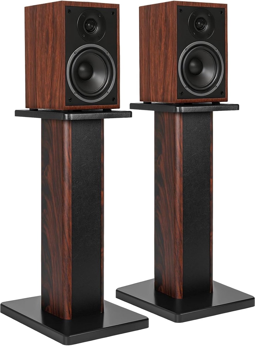 Luidsprekerstands 20 inch - Houtnerf - Set van 2 - Ideaal voor surround sound - ShopVlot