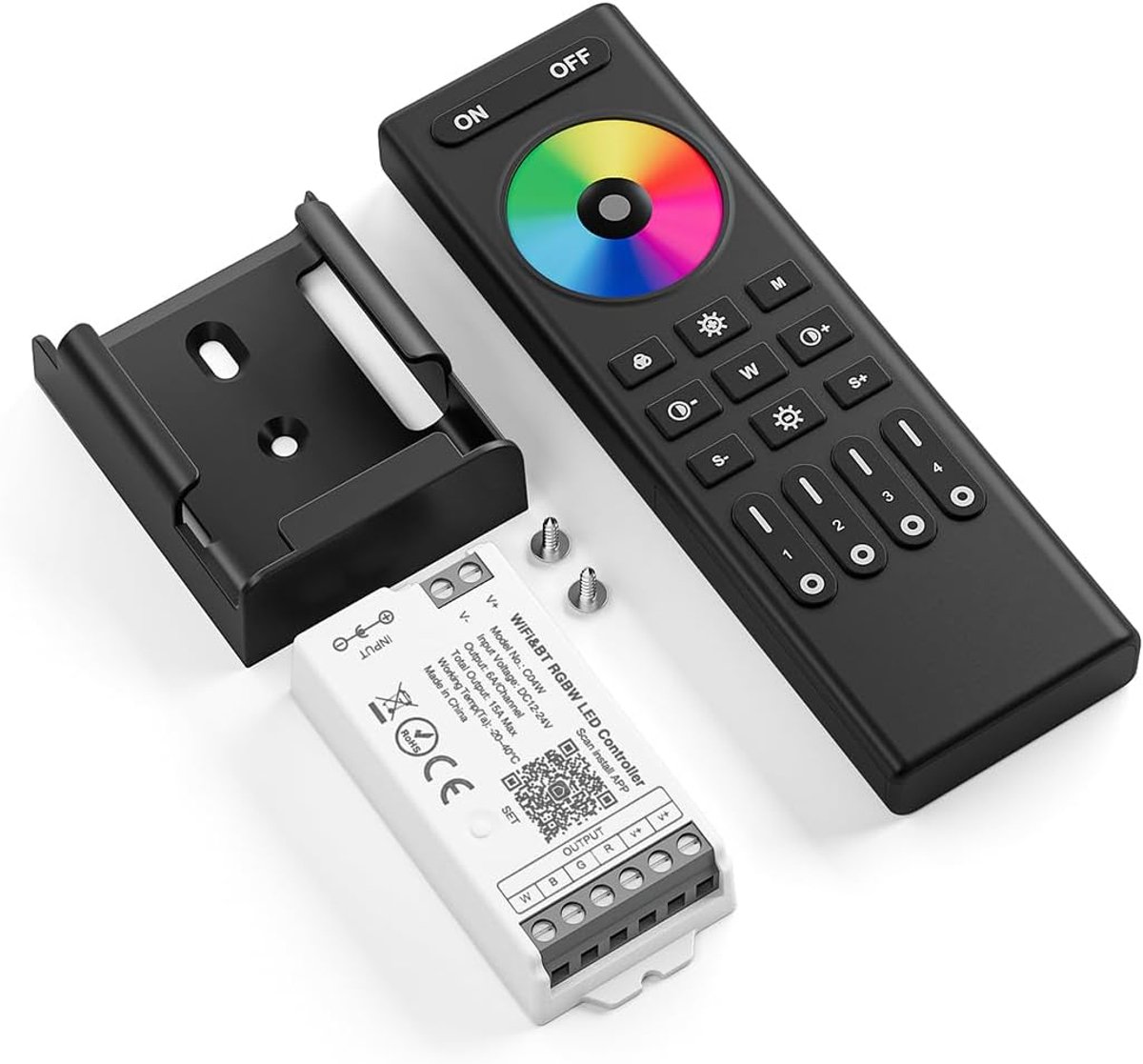 WiFi controller voor RGBW LED strip - 4 zones RF 2.4GHz draadloze bediening - PWM RGBW met afstandsbediening - ShopVlot