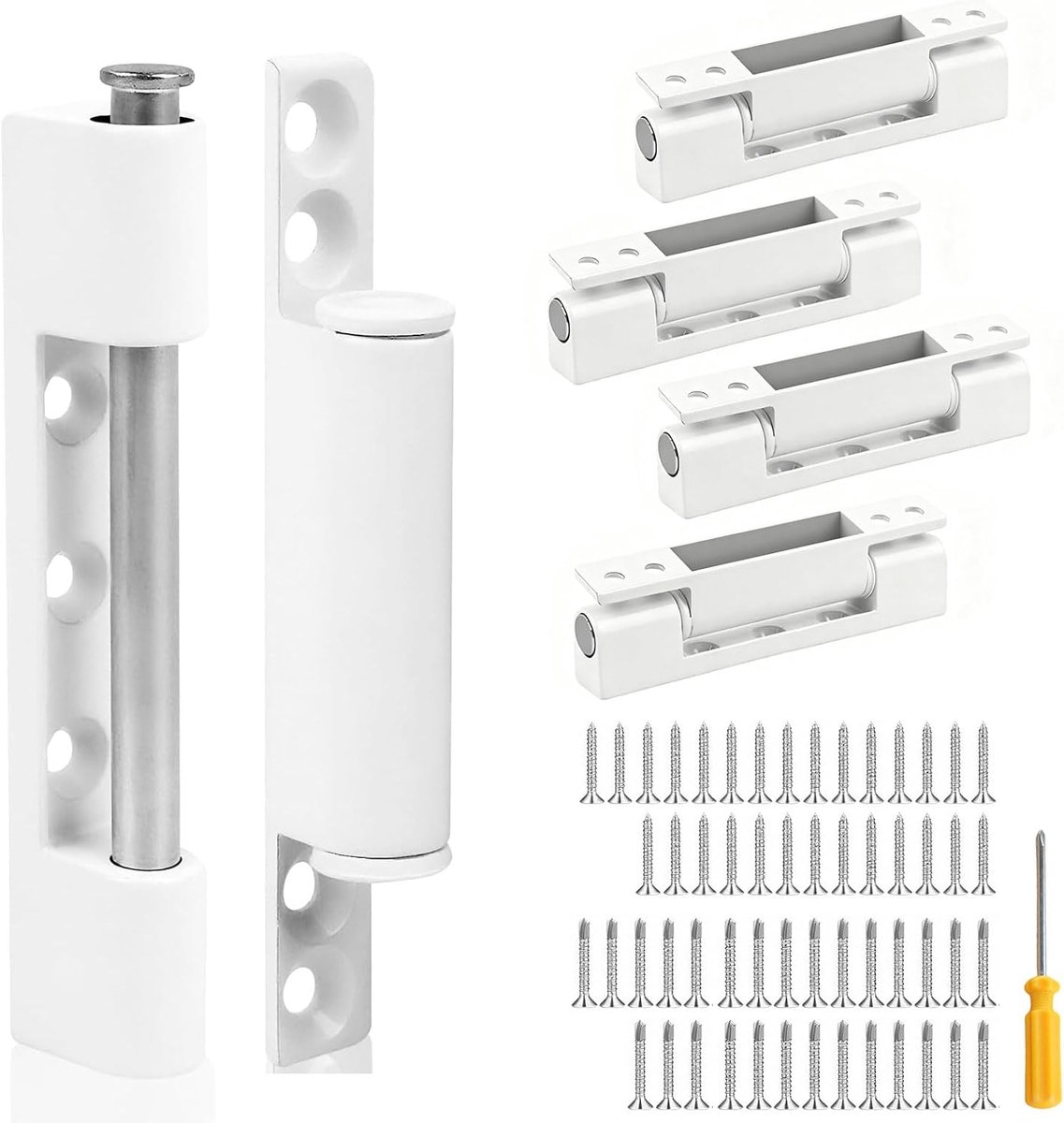 Deurscharnieren set 4 stuks - roestvrij staal - inclusief schroevendraaier - ideaal voor renovatie - ShopVlot