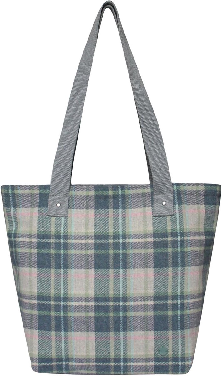 Tote schoudertas groot - tweed materiaal - gestructureerd met magnetische sluiting - ideale werk- en boodschappentas - ShopVlot