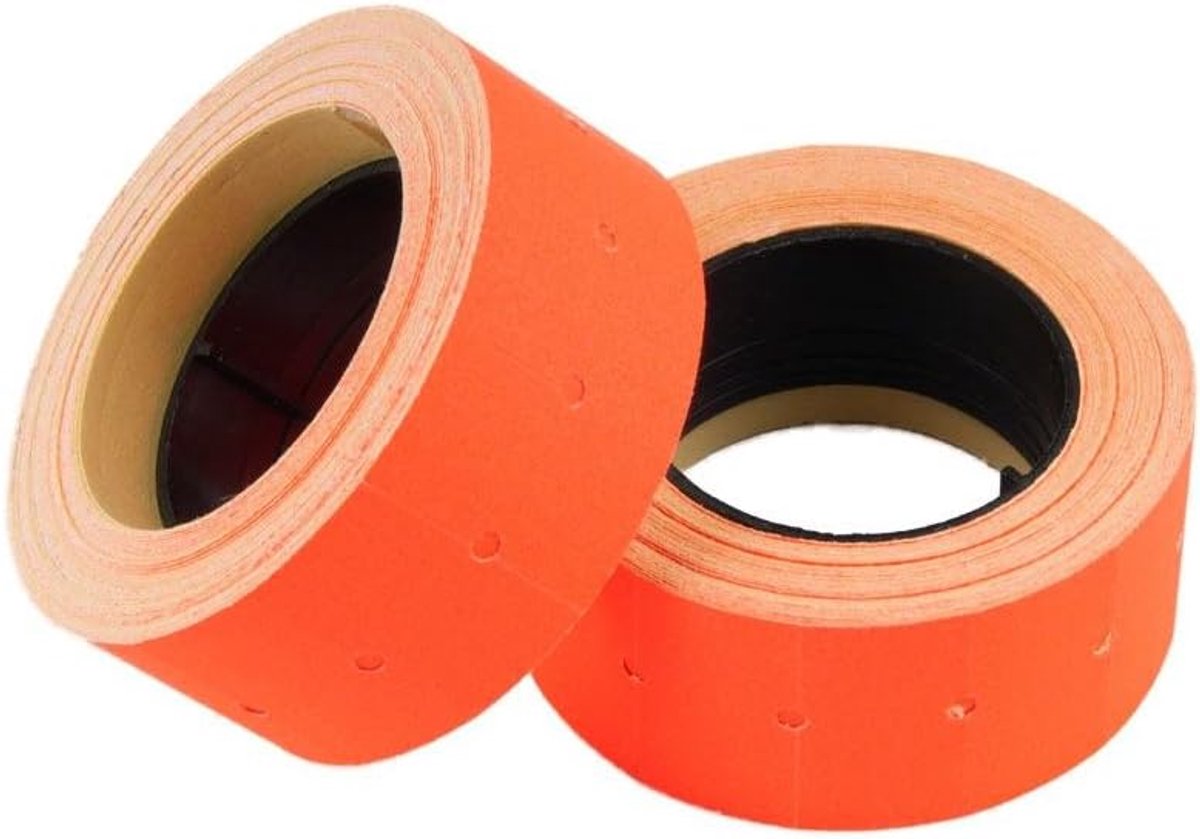 Prijslabels 12x21 mm - zelfklevend - 8000 labels in rood - geschikt voor prijskaartjes - ShopVlot