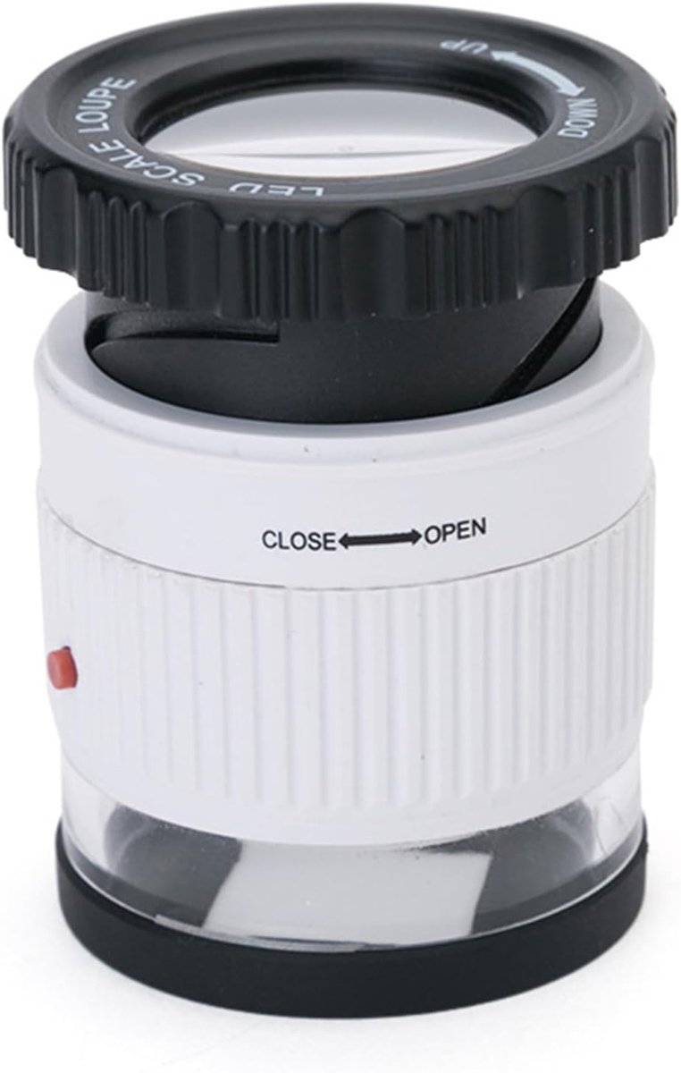 Hand-held vergrootglas 30mm - met LED en UV lampen - draaifocus - ideaal voor juwelen en borduren - SnelShoppen