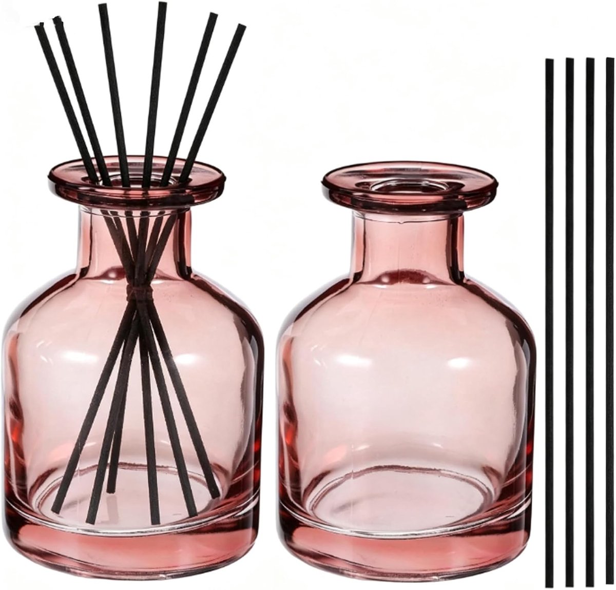 Diffuser glazen fles 150ml - matte glazen flessen - met 10 geursticks - voor aromatherapie en huisdecoratie - SnelShoppen