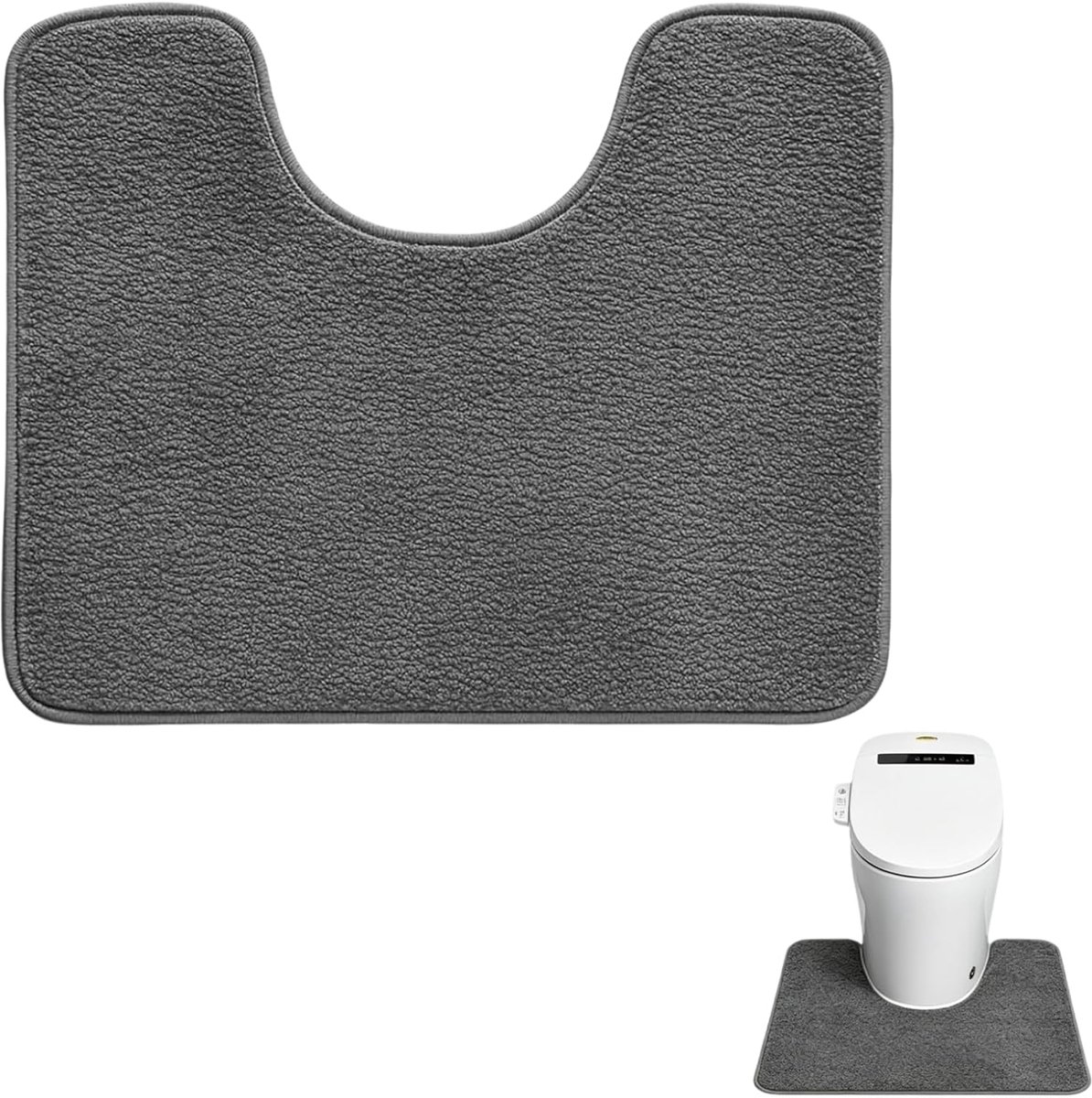 U-vormige antislip badmat 50x60cm - dik en zacht microvezel - snel drogend en hoog absorberend - SnelShoppen