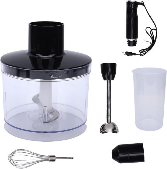 Hand Blender - Staafmixer Keukenmixer - Smoothies Maken - 4-in-1 Accessoires - 400W - Zwart — afbeelding 5