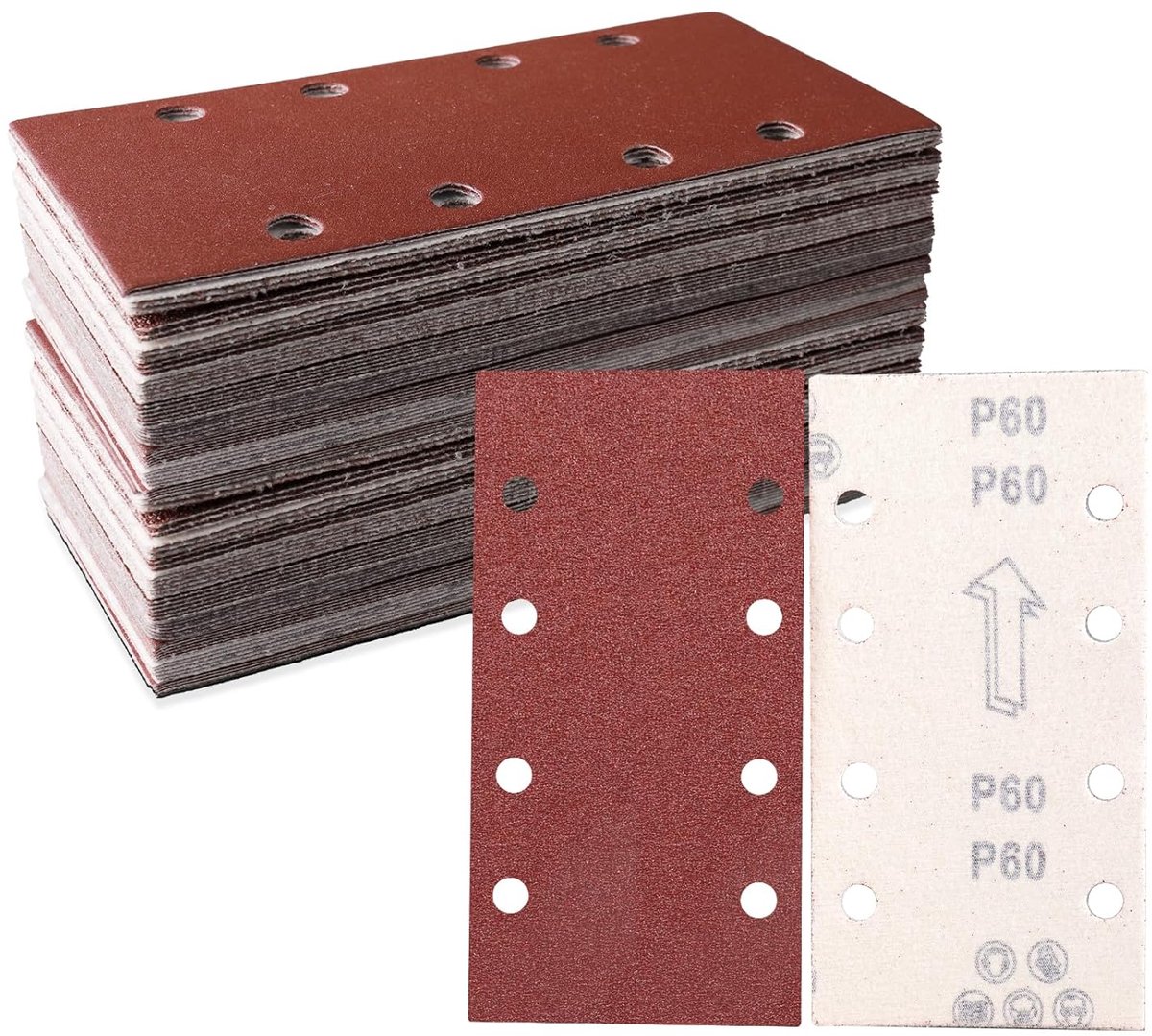 Schuurpapier 93 x 185 mm - 30 stuks - 60 korrel - ideaal voor schuren en polijsten - SnelShoppen