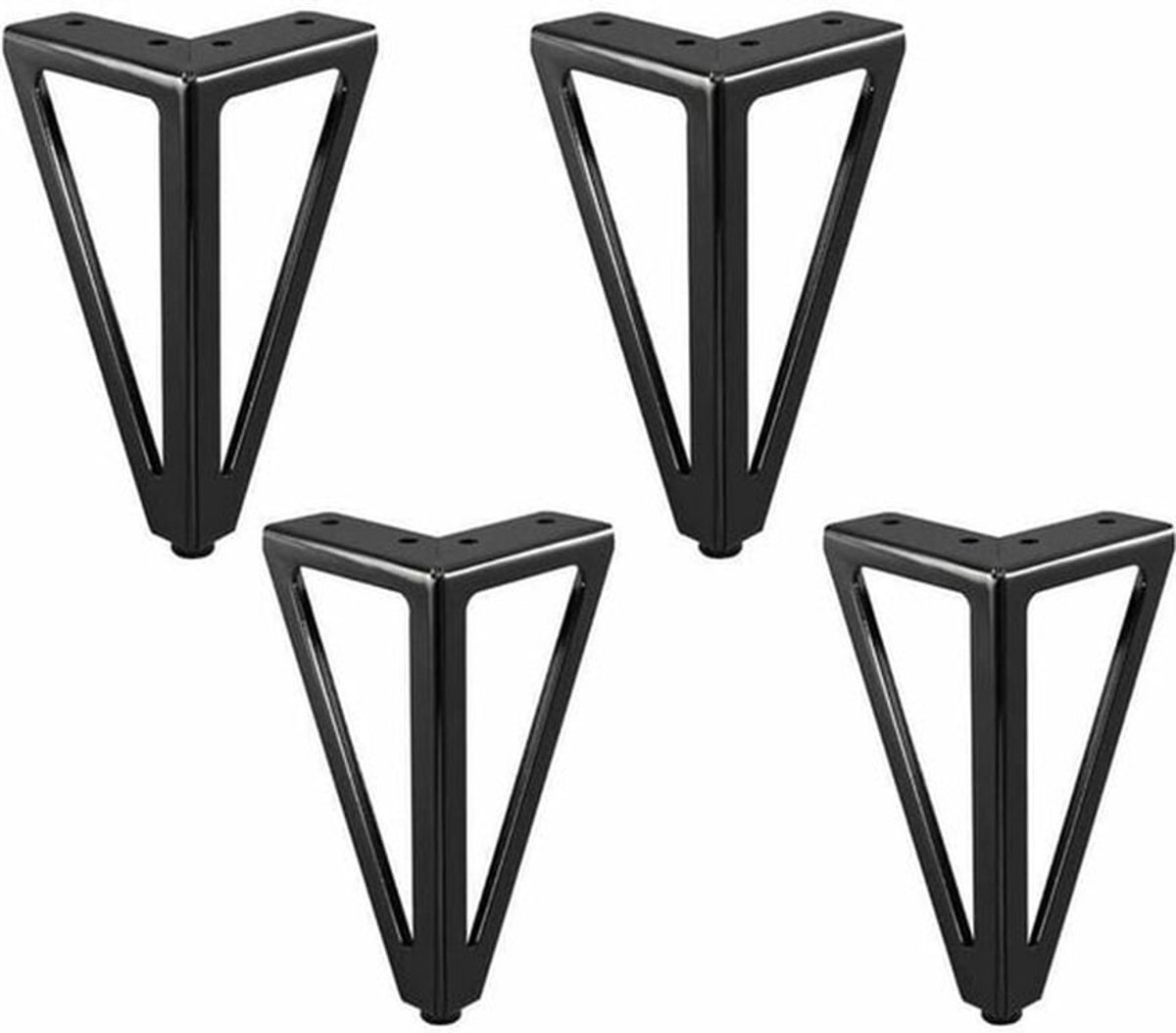4 stuks zwarte vervangende metalen meubelpoten van 15 cm voor meubels, kasten, banken en andere meubelpoten. (15 cm, lichtzwart)