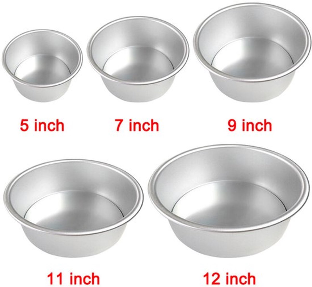5 Stuks Inch Cakevorm Ronde Herbruikbare DIY Cakevorm Bakvorm - 5 Maten