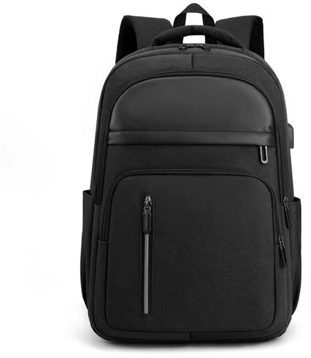 Rugzak - 15，6 inch - Geschikt Voor Laptoprugzak - Waterdichte Zakelijke Reisrugzak met USB-oplaadpoort - Multifunctionele Schooltas - Zwart