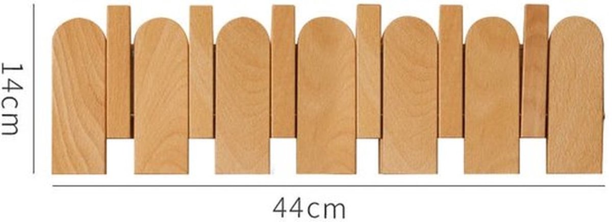Wandkapstok van walnoothout met haken, stevig en duurzaam, wordt geleverd met 6 haken voor het ophangen van jassen/sleutels/hoeden/badjassen/handdoeken/planten/tassen primaire kleur