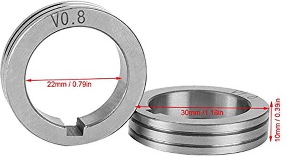Lasmachine Draadaanvoerrol 30mm Staaldraadaanvoerrol 0.8/1.0/1.2 Draadaanvoergeleidingswiel voor 0.8mm