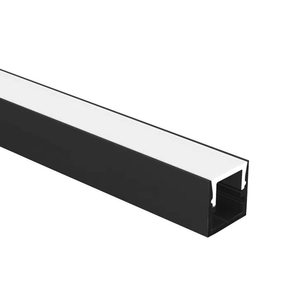 INVISI zwart aluminium inbouwprofiel 300 cm met melkwitte afdekkap en montagemateriaal, voor het wegwerken van een LED strip, Deco-collectie