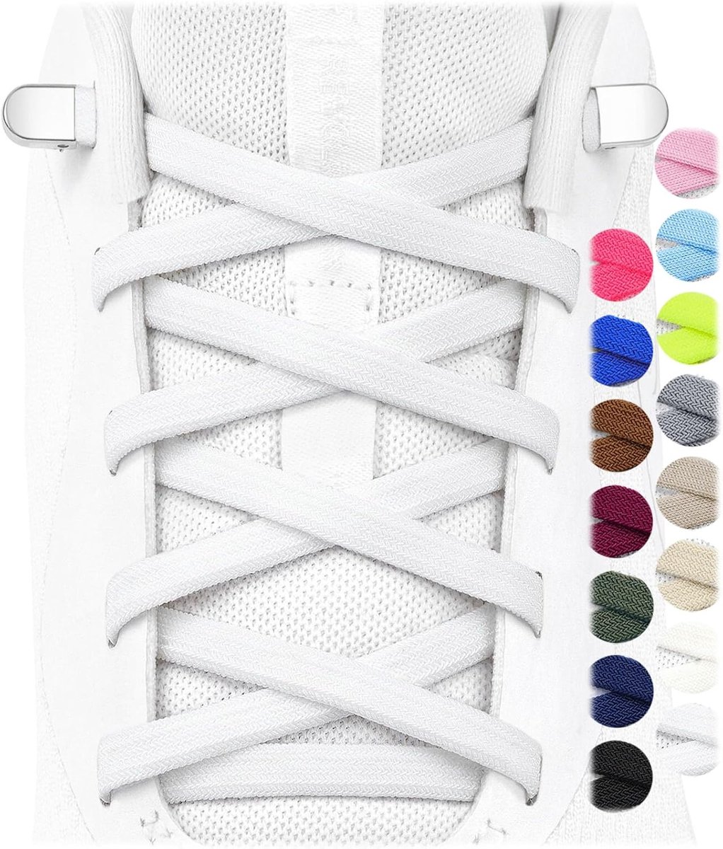 Elastische veters voor kinderen en volwassenen - 2 paar - zonder knopen - ideaal voor sportieve schoenen - SnelShoppen