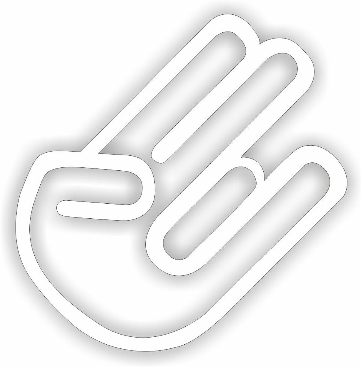 Sticker Shocker Hand 10x7 cm - Wit of Zwart - Hoge kwaliteit PVC - Makkelijk aan te brengen - ShopVlot