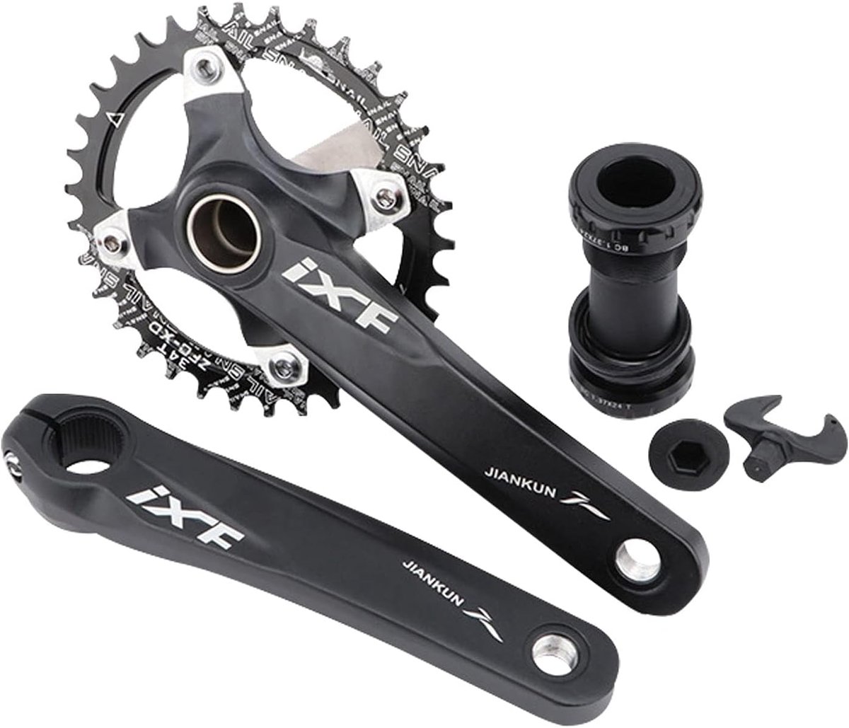 Mountainbike Crankset 170 mm - Hollow Geïntegreerde Crankas - 32/34/36/38T - Geschikt voor Eenvoudige Versnelling - ShopVlot