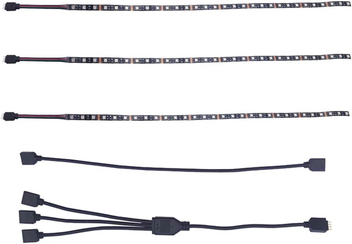 PC RGB LED interieurverlichting - 12V 4-Pin-RGB - 50cm - Eenvoudige installatie met dubbelzijdige tape - ShopVlot