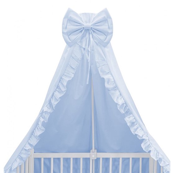 Babybam Hemeltje Ruffle Blauw - Babysluier met Ruches - Babyhemeltje voor Wiegje of Ledikant