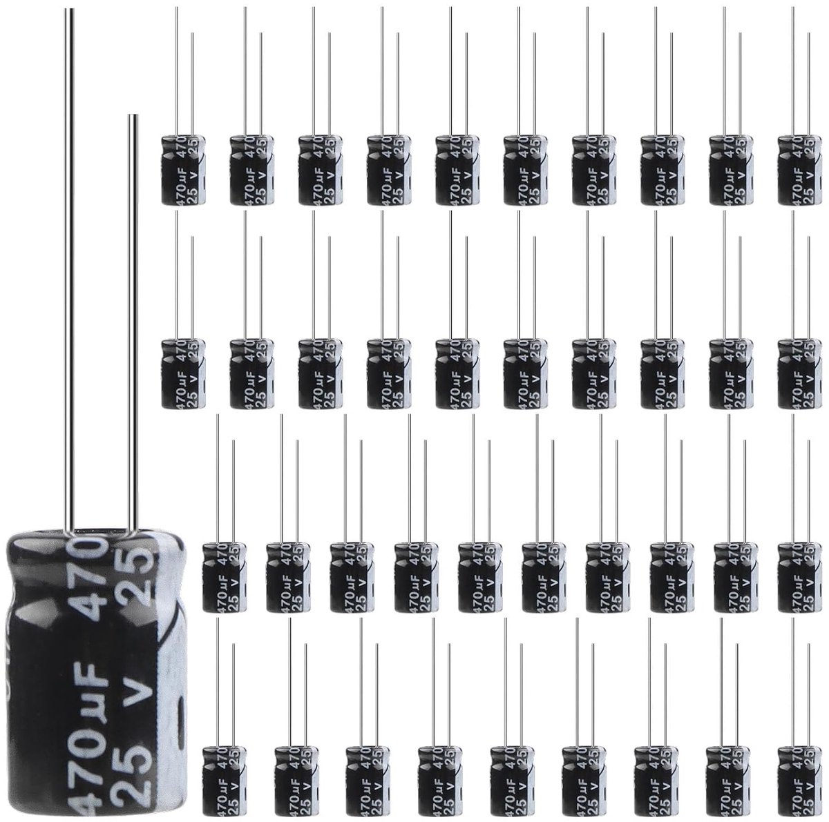 Electrolytische condensator 470uF 25V - Aluminium - Lange levensduur - Geschikt voor diverse toepassingen - ShopVlot