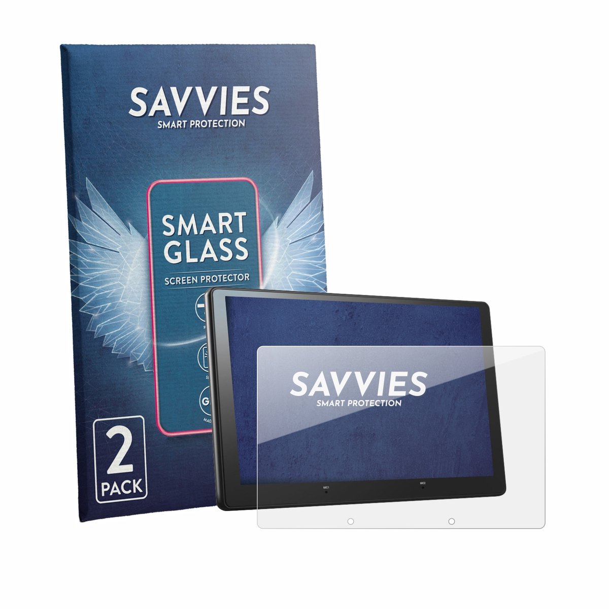 2 Stuks Savvies Screenprotector - geschikt voor Atoto A7 10.1" - beschermfolie glas transparant