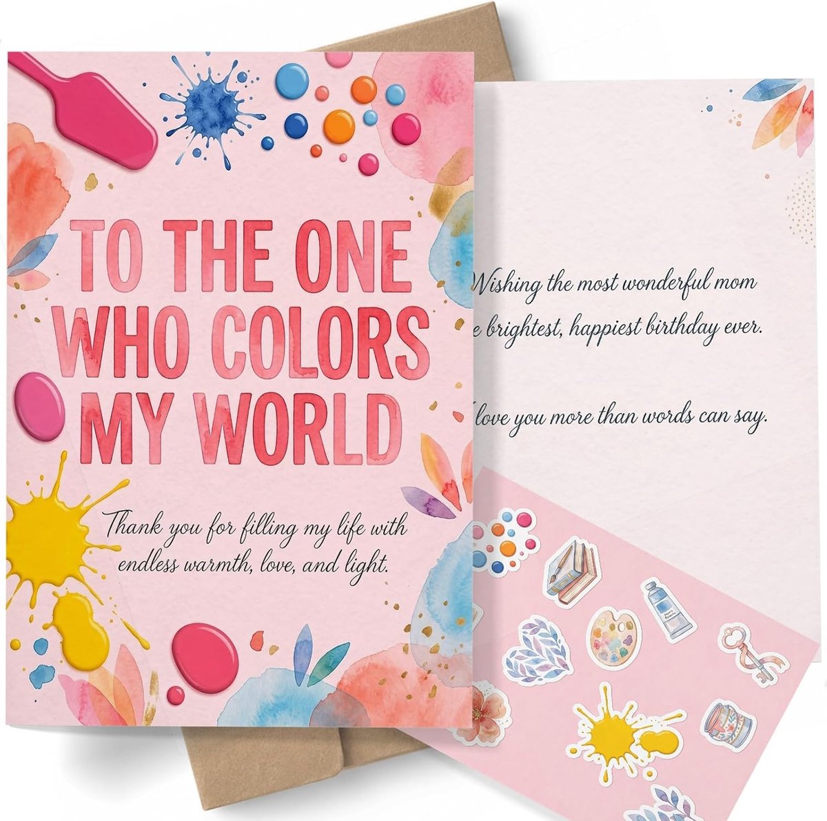 Verjaardagskaart voor mama A5 - Aquarel ontwerp - Dubbelzijdige print - Originele kunst met envelop - ShopVlot